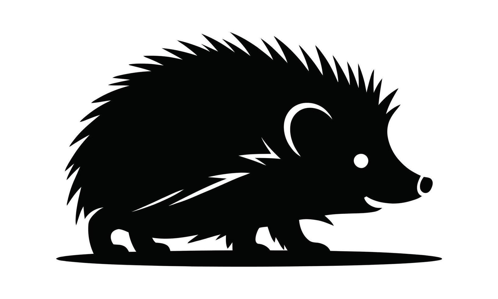 Cute hedgehog animal silhouette design vector