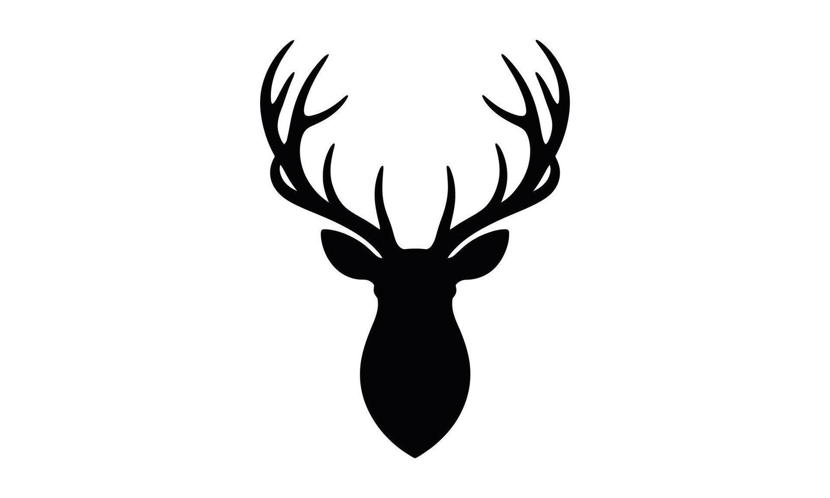 Majestic stag head graphic design silhouette vector