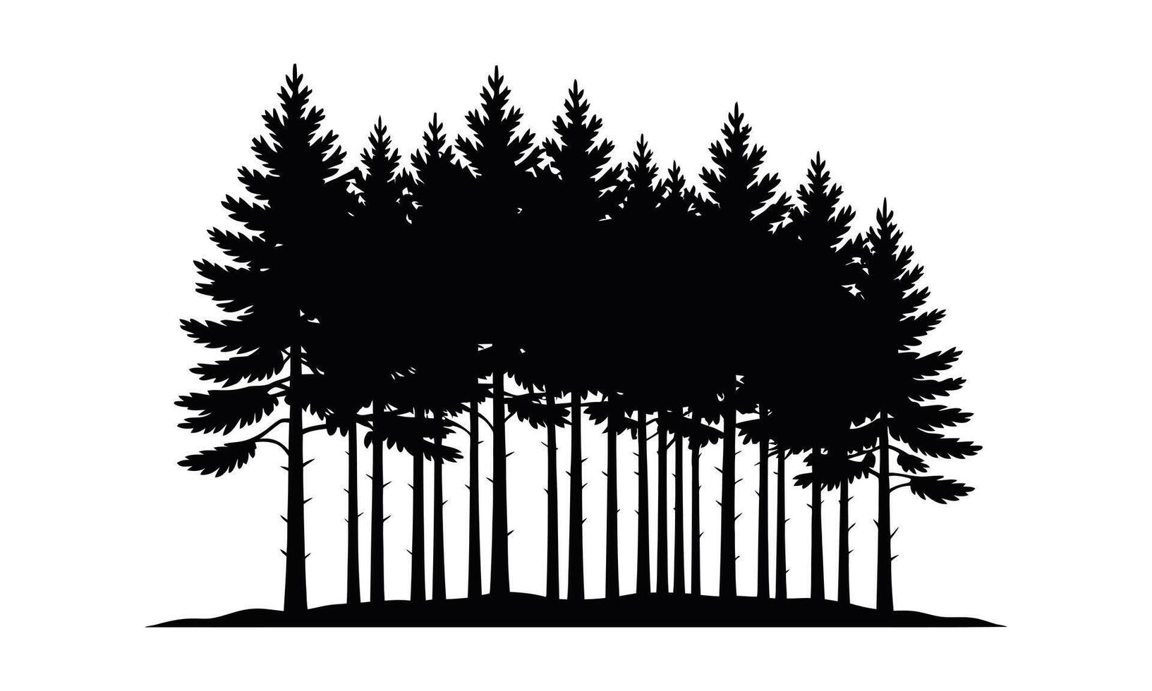 Nature trees forest landscape silhouette vector