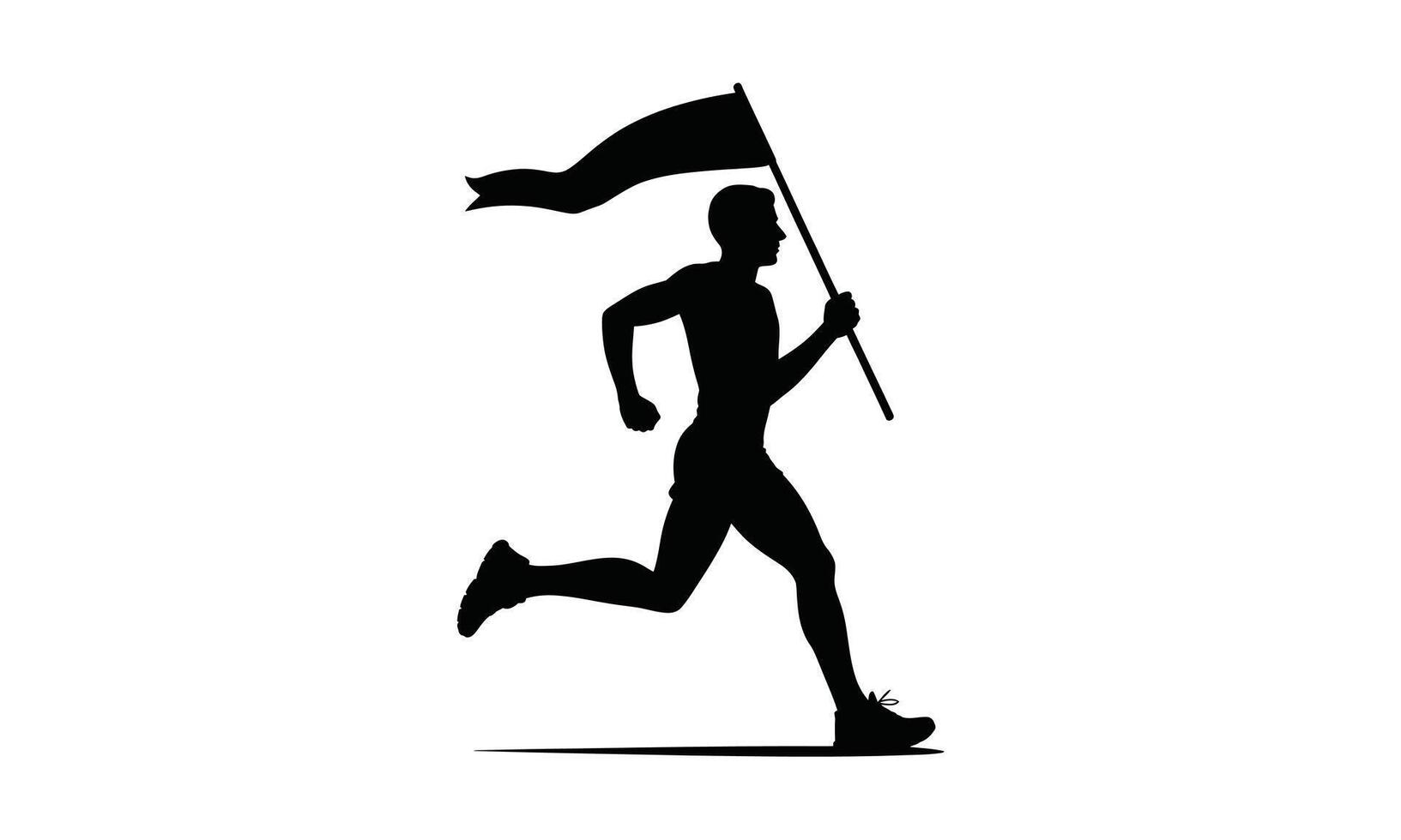 Dynamic running man figure in motion silhouette vector