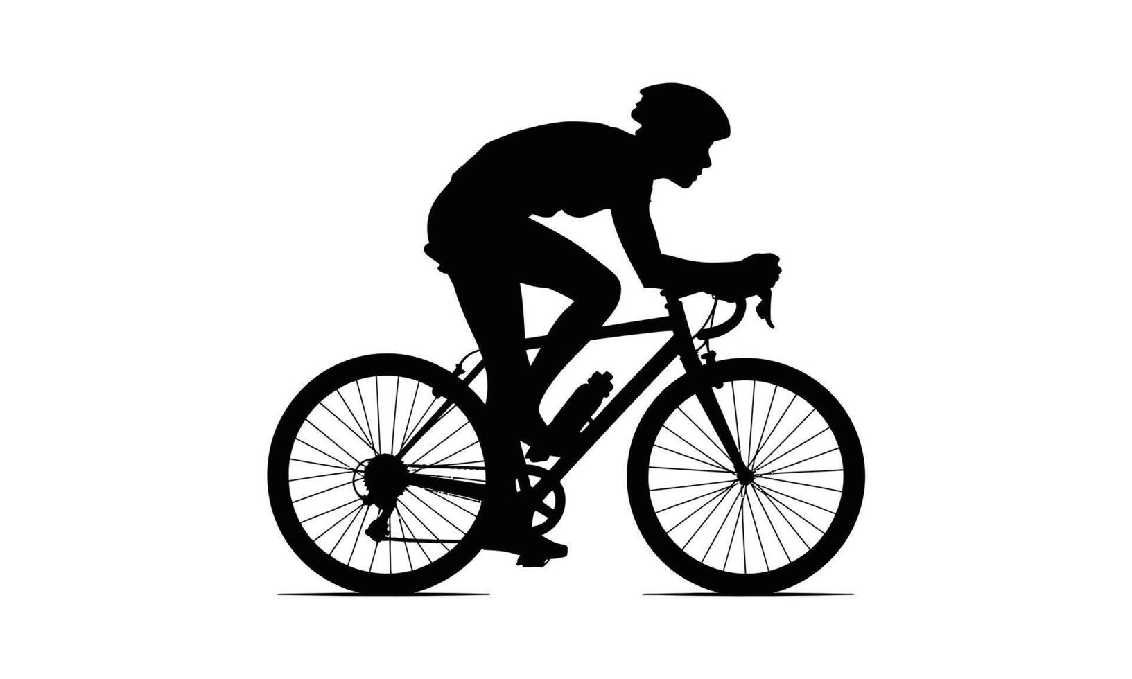 Youth cycling activity silhouette vector