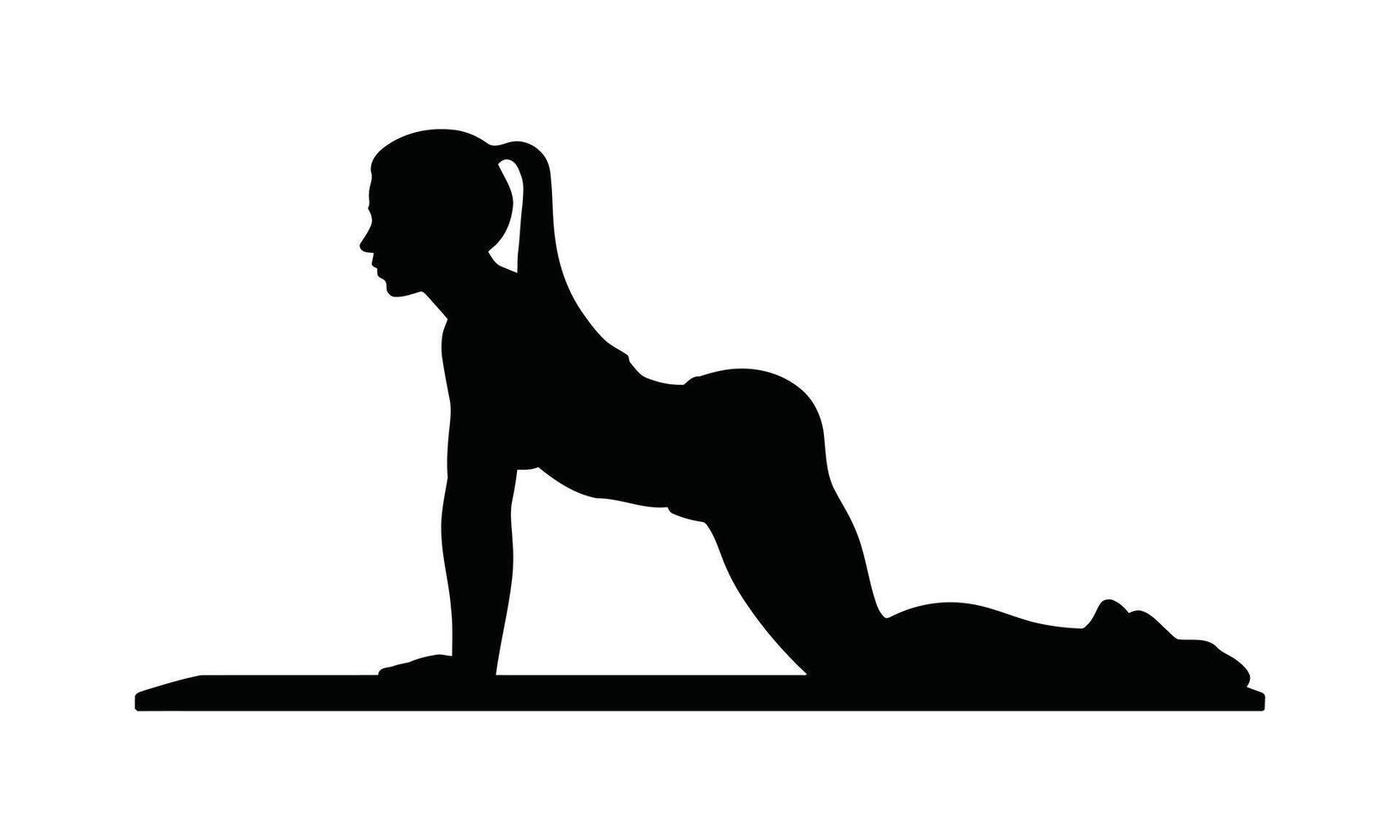 Woman performing fitness exercises in a dynamic silhouette vector