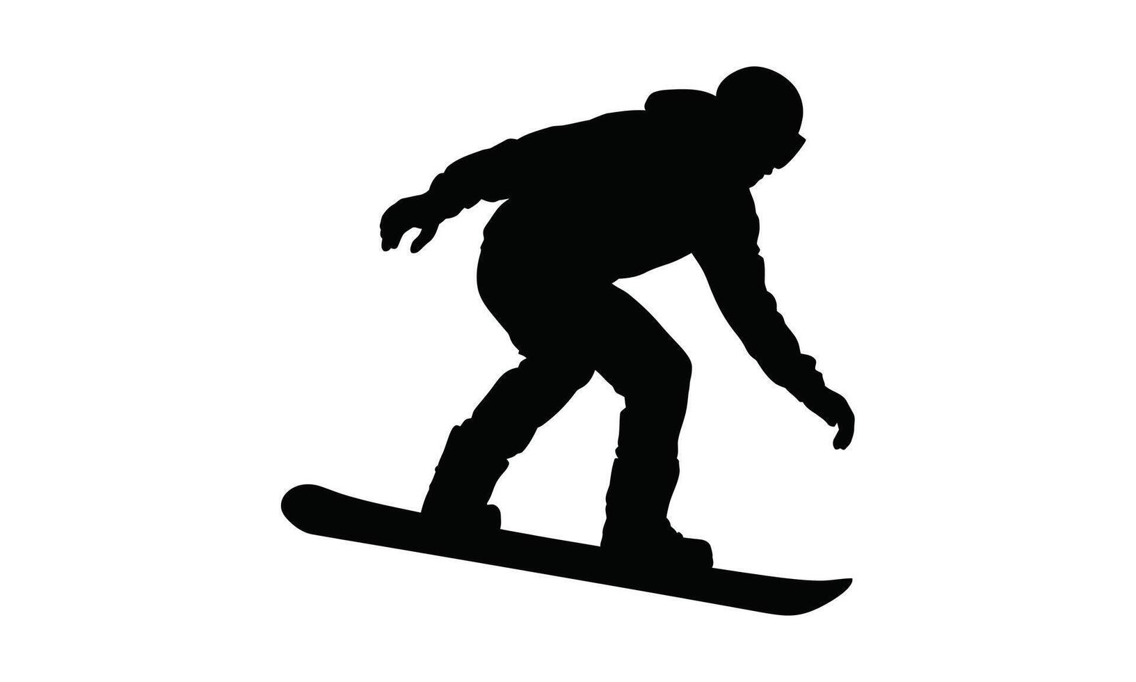 Man snowboarding downhill silhouette vector