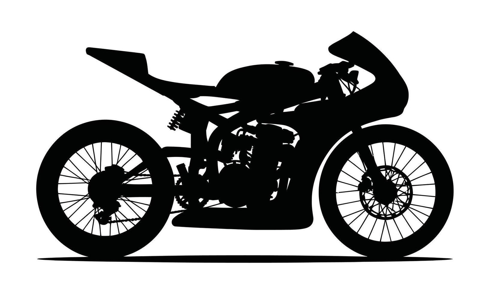 Dynamic motorcycle rider in motion silhouette vector