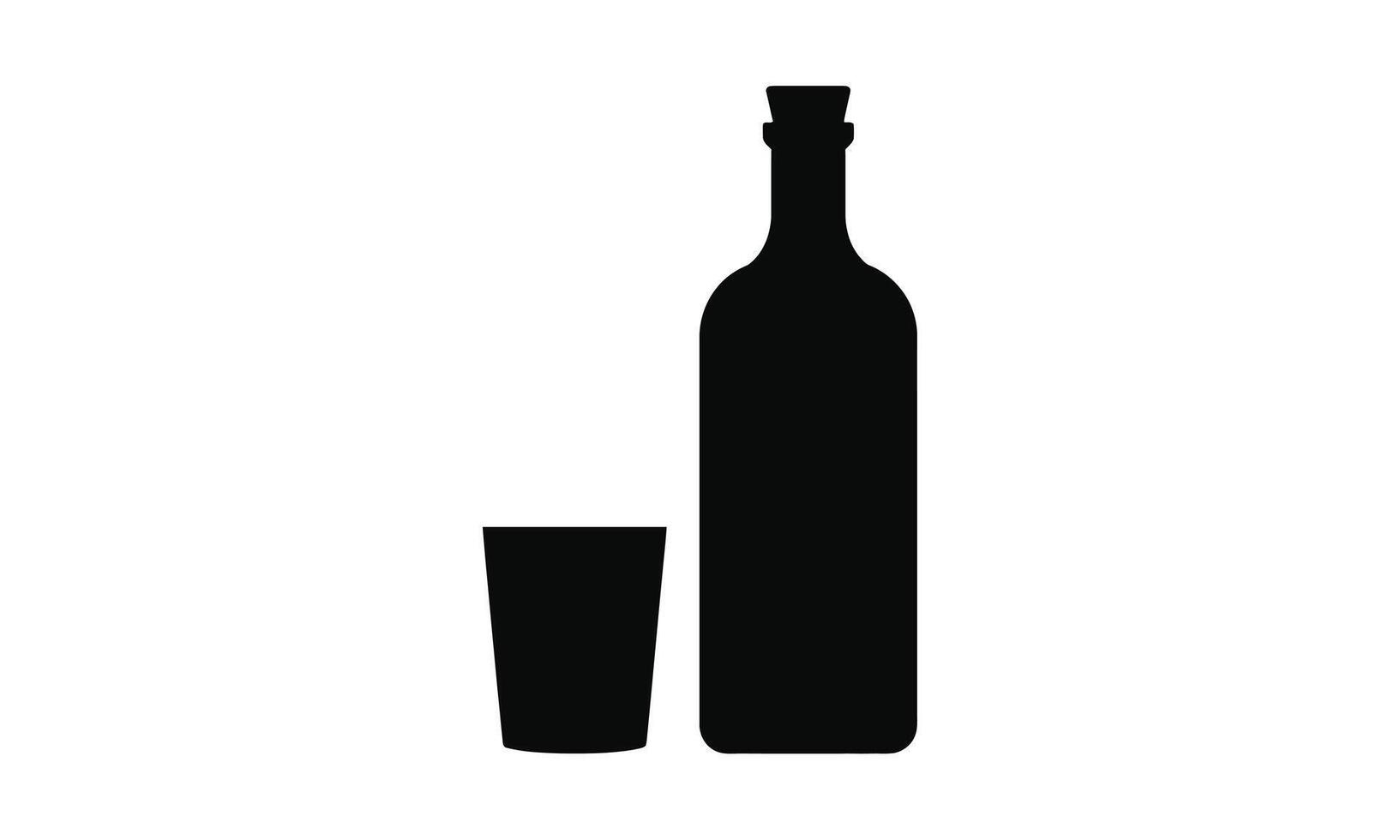 Glass bottle outline graphic silhouette vector