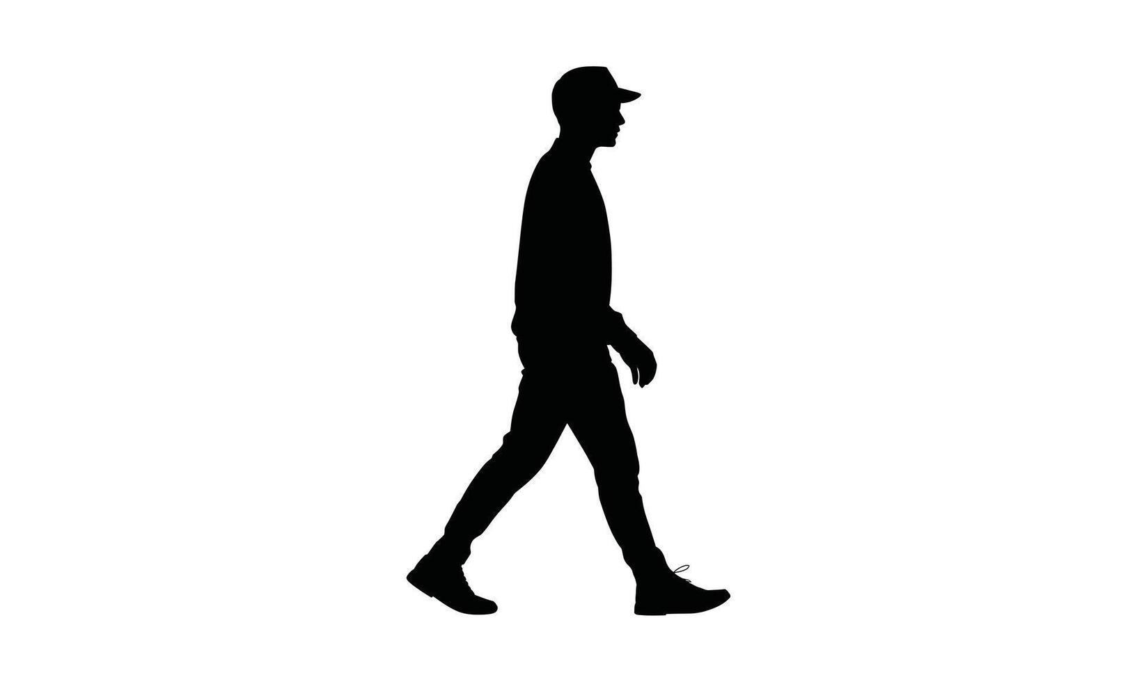 Man Walking Silhouette Isolated White vector