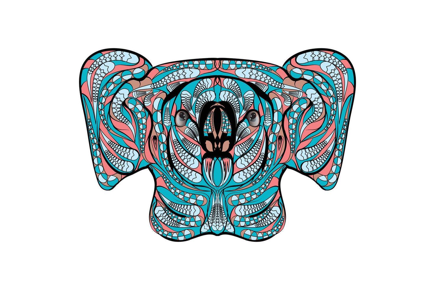 colorful ethnic koala illustration hand drawn tribal decorative animal design isolated vector