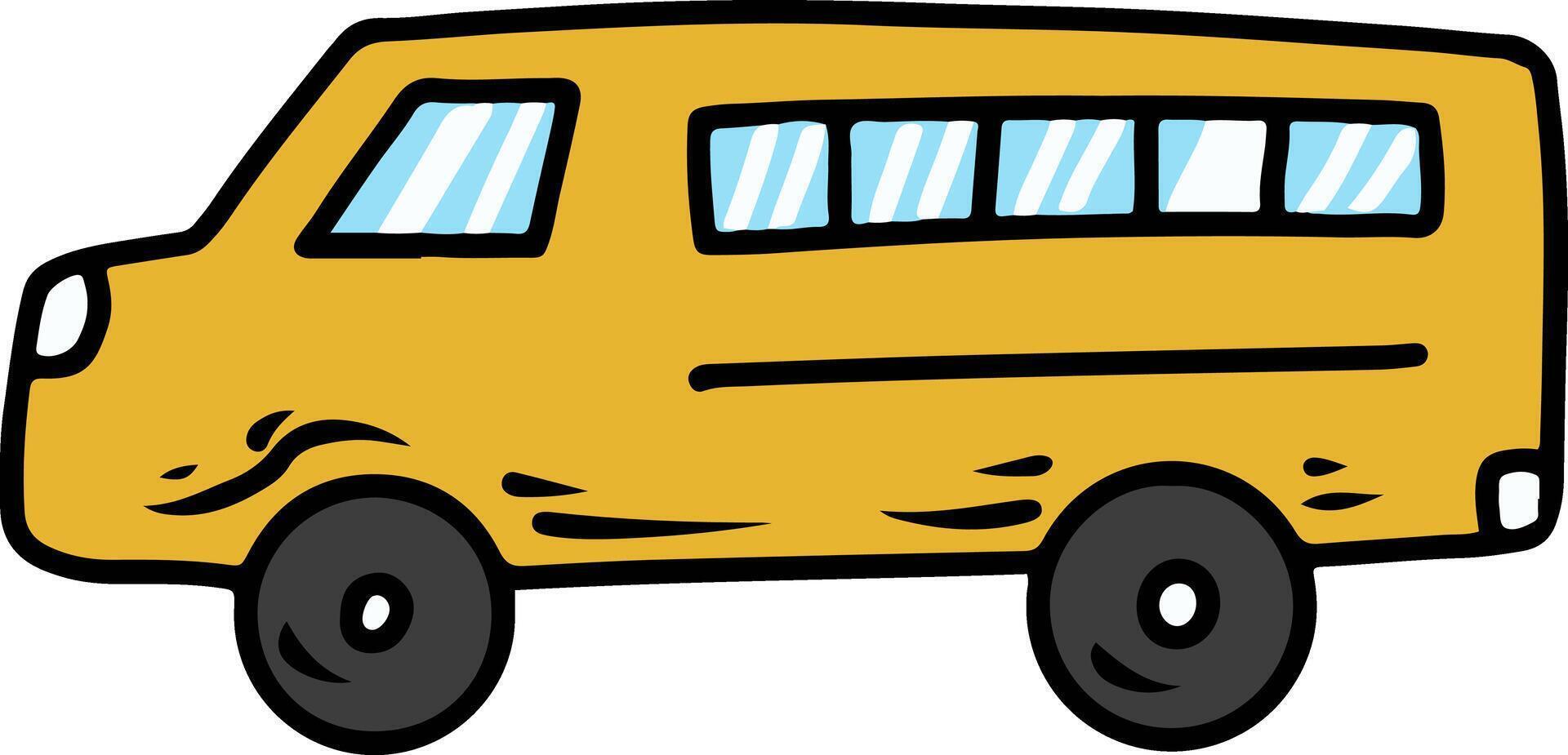 Yellow School Bus Cartoon vector