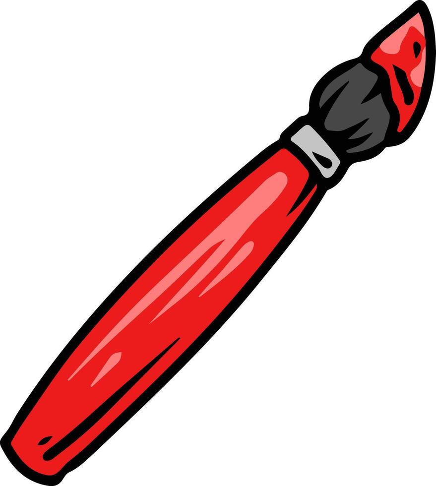 Red Paintbrush Cartoon vector