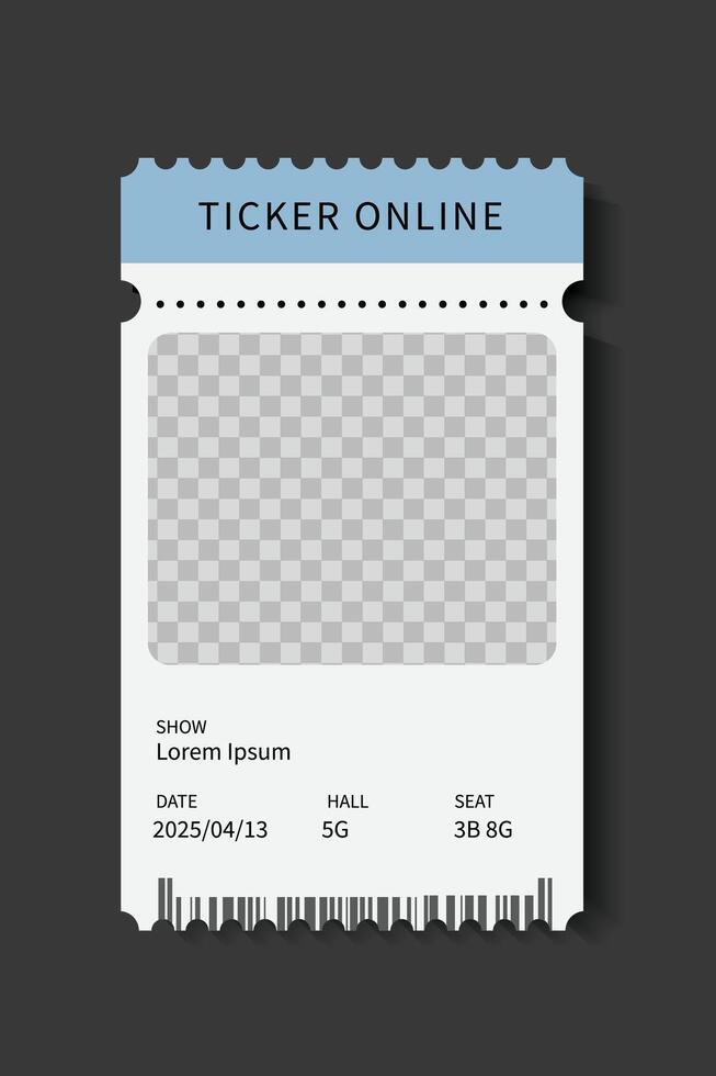 ticket on dark gray color background for decoration vector