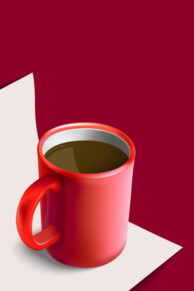 Red cup coffee for decoration vector