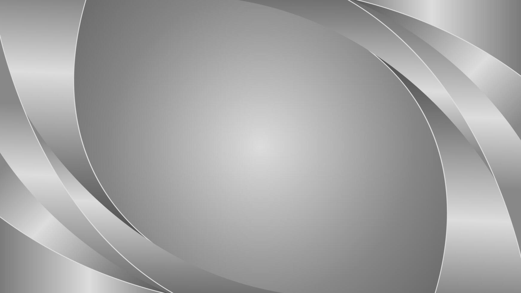 Minimalist silver metallic curve background, wallpaper vector