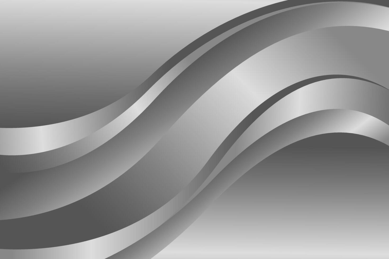 Silver luxury wave background, Elegant metallic design vector