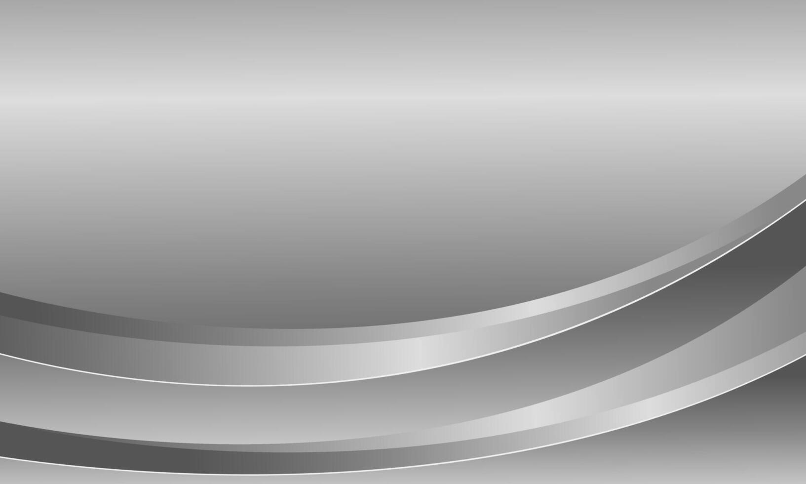 Minimalist silver curve background, metallic design style vector
