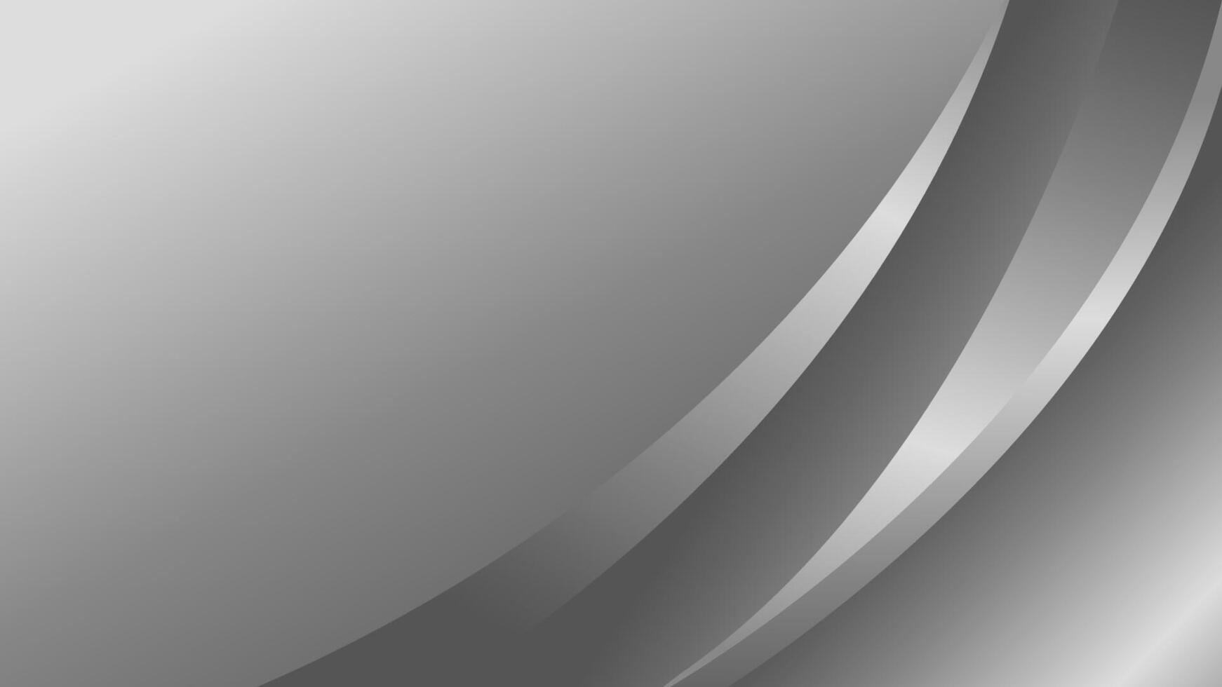 Minimalist elegant silver metallic curve background vector