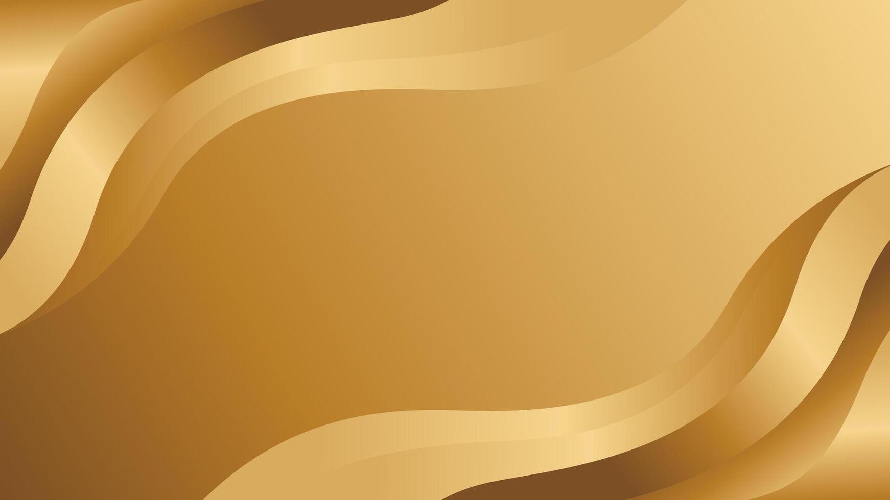 Abstract golden metallic background with luxurious wave design vector