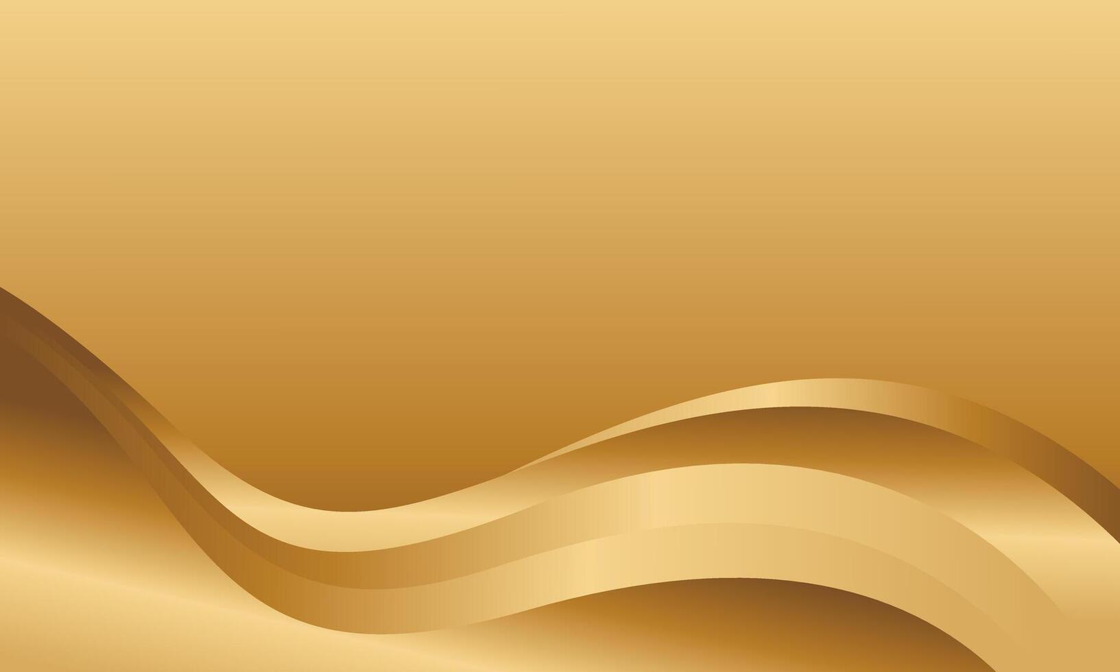 Elegant abstract gold wave background with metallic texture vector