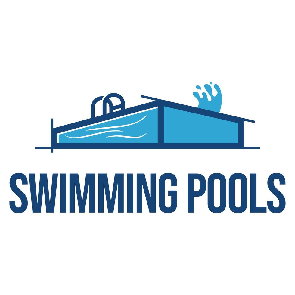 swimming pools flat minimalist logo design vector