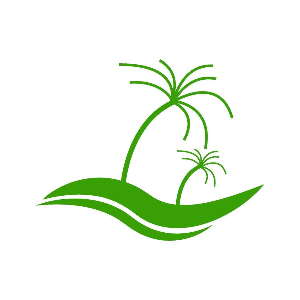 coconut trees on the waves vector