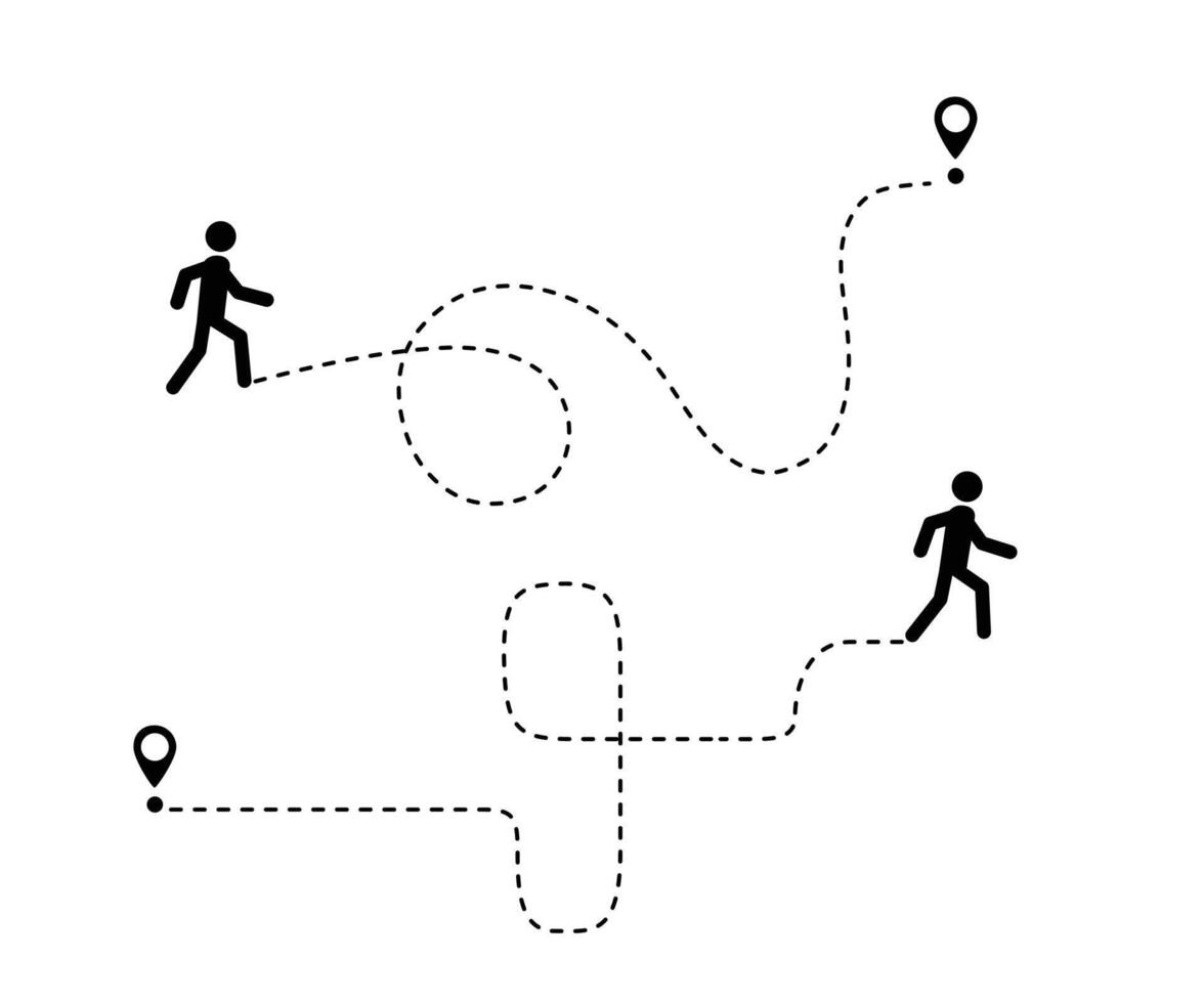 People line path design. Transportation and travel concept. People line path design vector