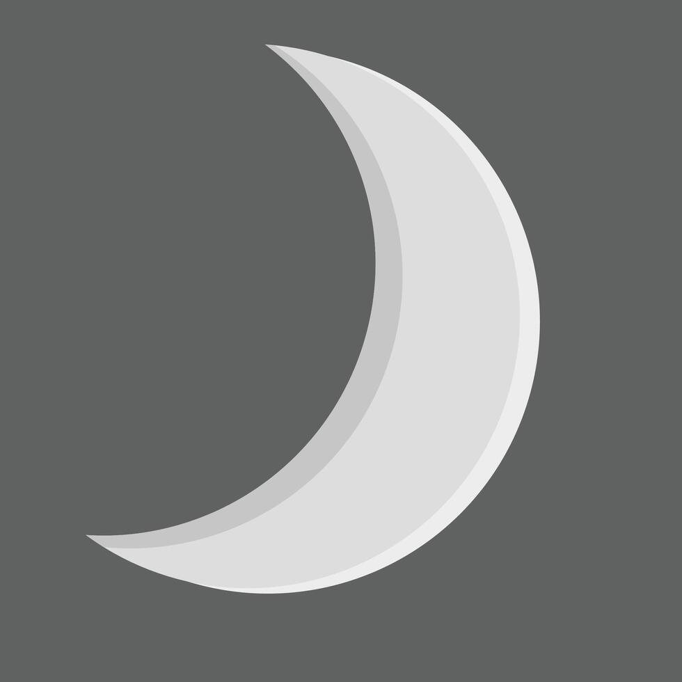 Crescent moon. Natural satellite. Celestial bodies vector
