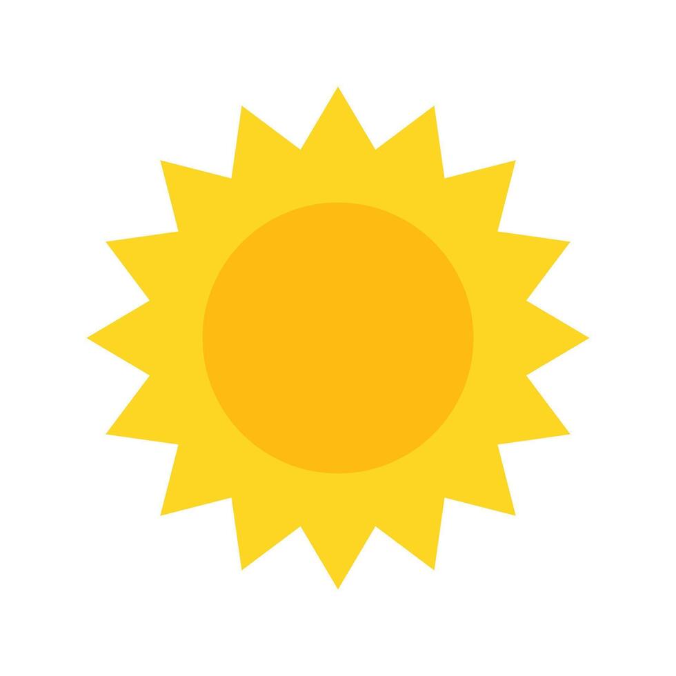 Bright yellow sun. isolated on white background vector