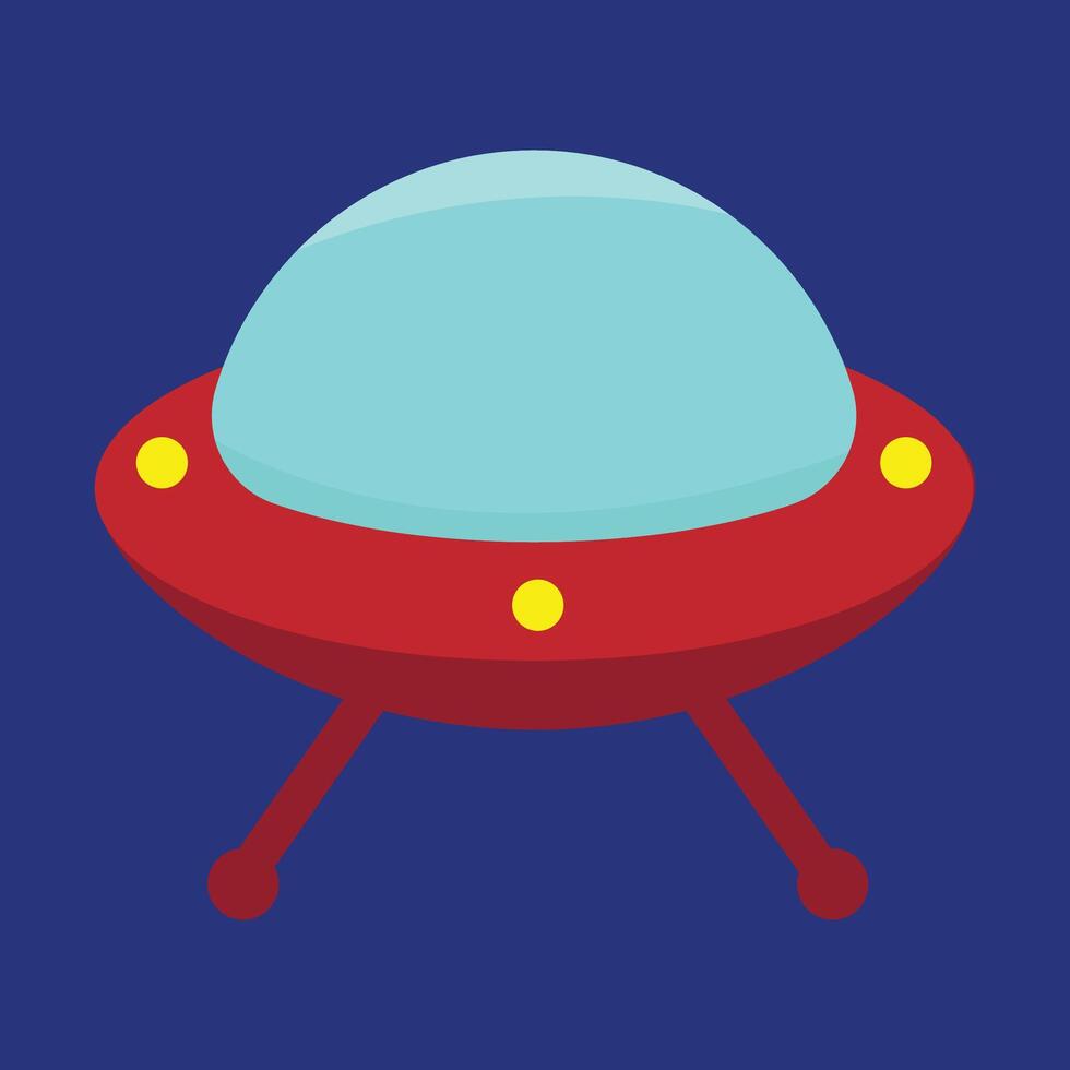Spaceship. Ufo. isolated on a dark blue background vector