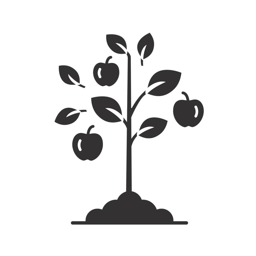 orchard, fruit tree icon, flat illustration vector