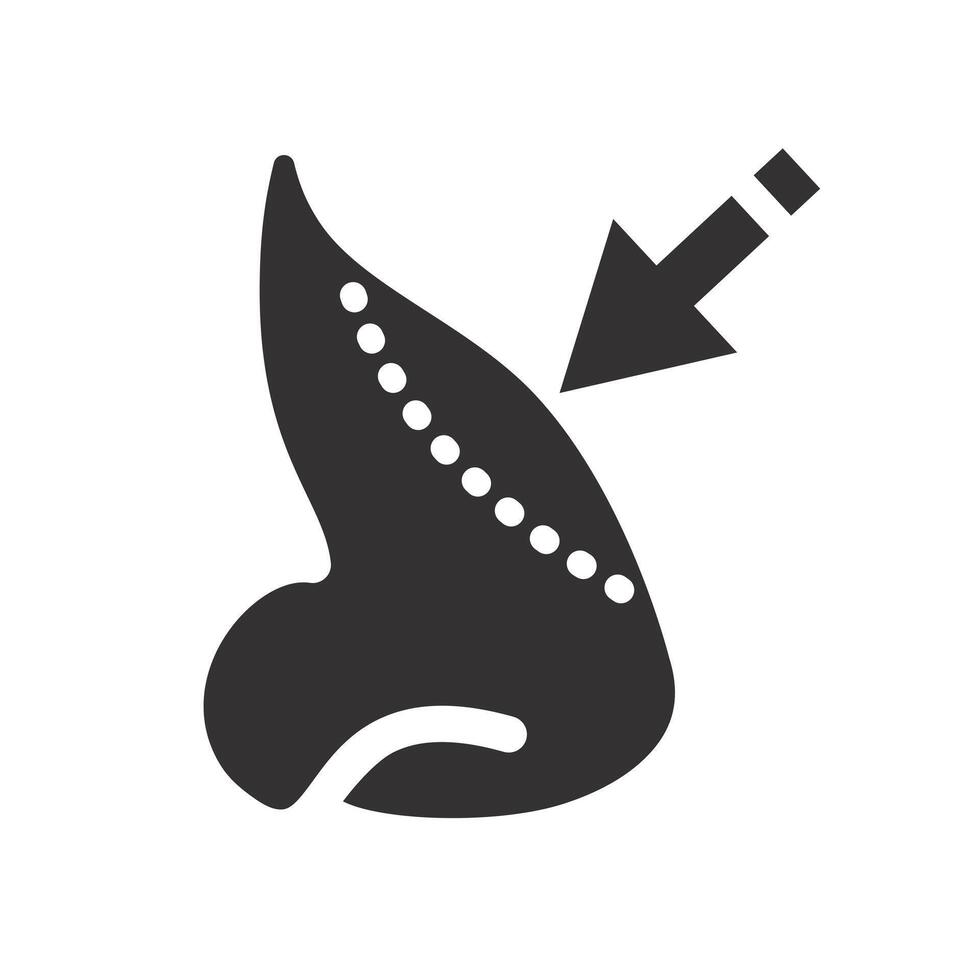 rhinoplasty, job for nose aesthetic icon, beauty nose, flat illustration vector