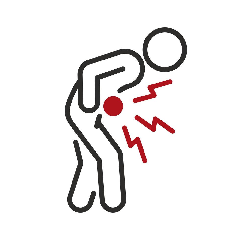 abdominal pain icon, stomachache, body ache or menstruation pains, thin line symbol on white background - editable stroke illustration vector