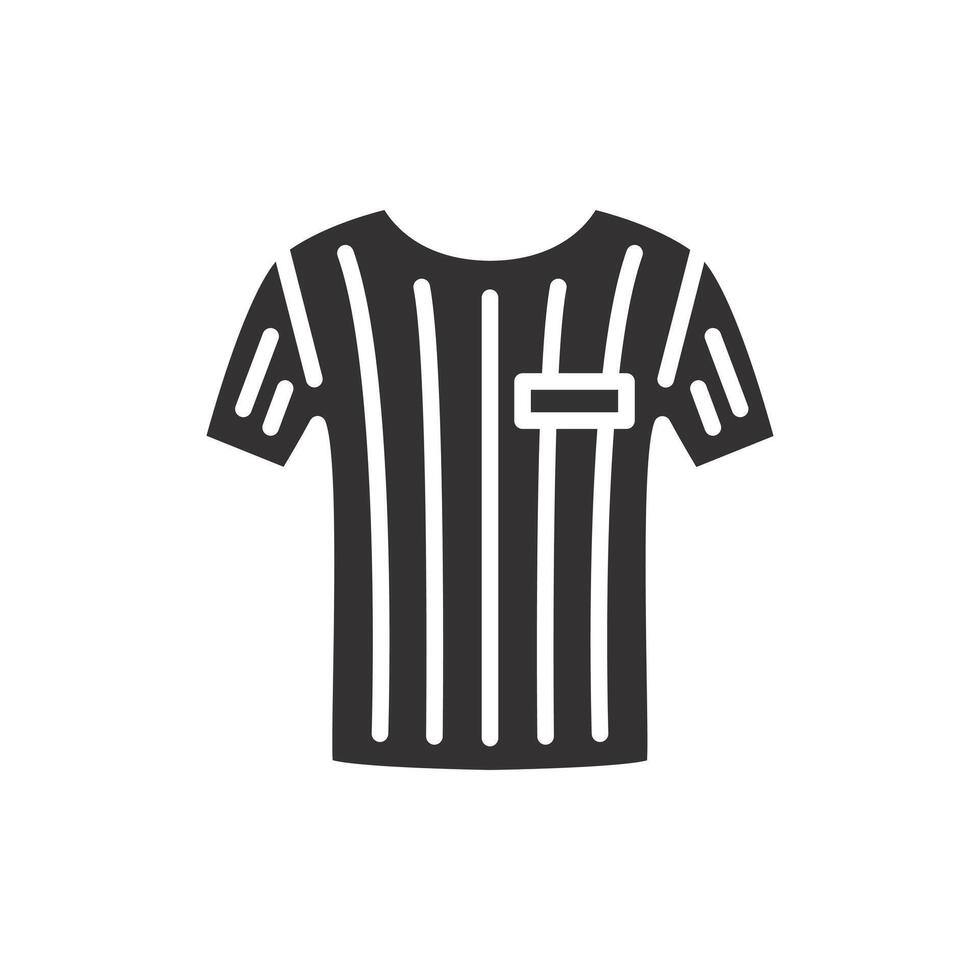sportive judge, striped t shirt referee icon, flat illustration vector