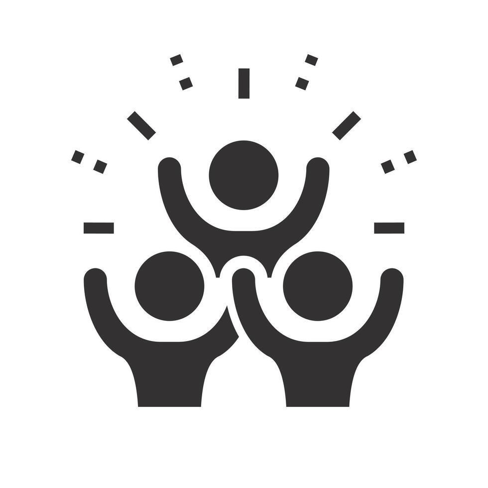 party friends, group happy people icon, joy expression feeling, flat illustration vector