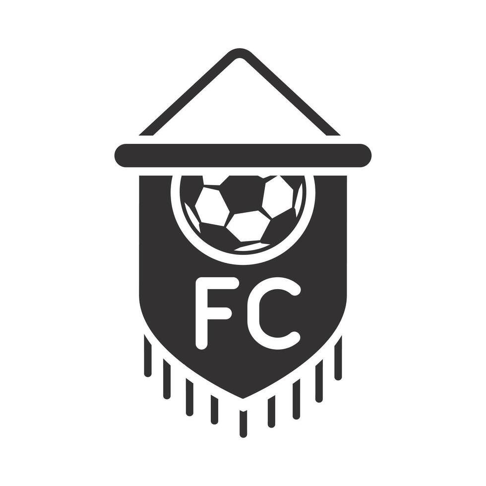 sport flag pendant, football club pennant icon, soccer award, flat illustration vector