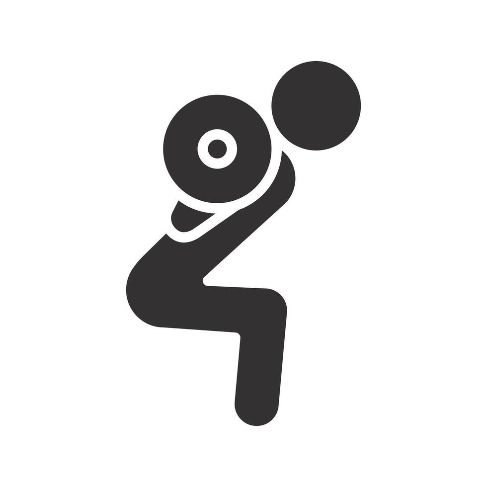 workout squat, athlete squats with barbell icon, deadlift, fitness, flat illustration vector