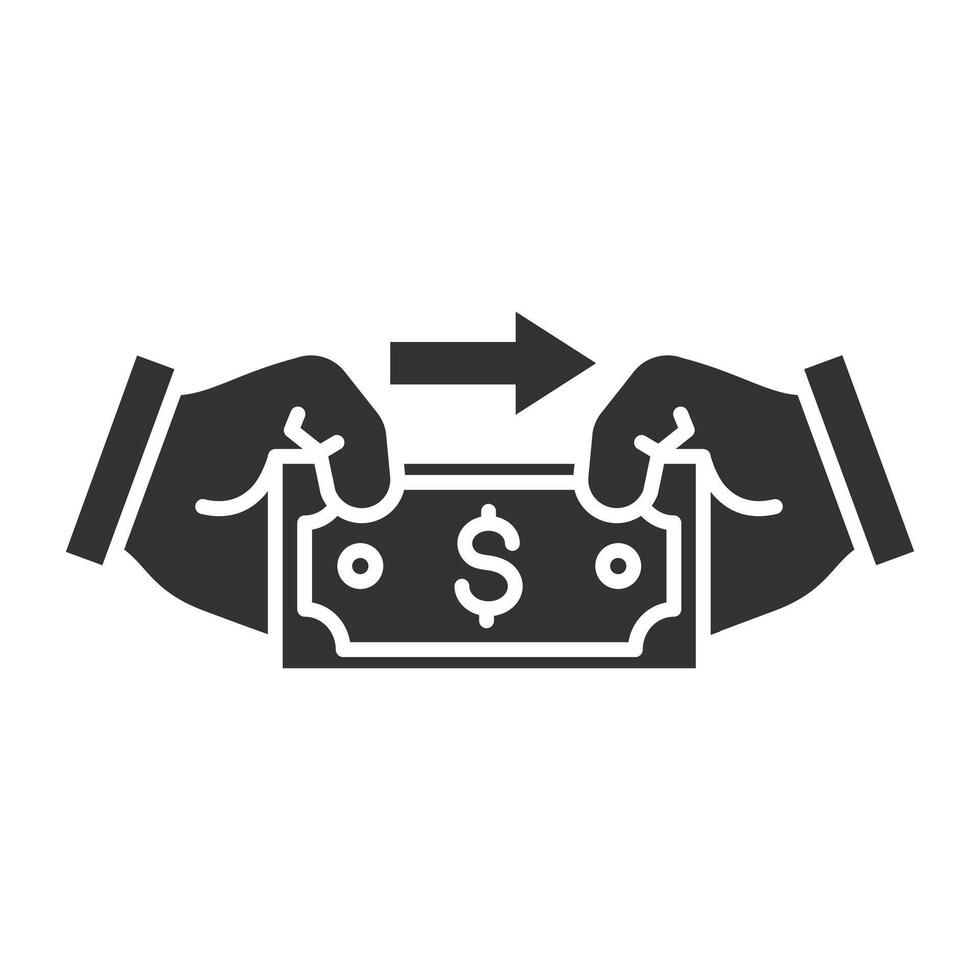 get or exchange money, cash pay icon, concept financial help, flat illustration vector