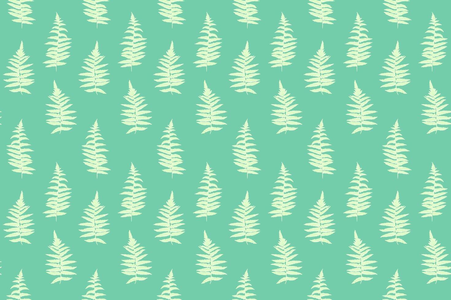 Delicate Seamless pattern of minimalist fern leaves in on a green background. Ideal for natural ornament designs, eco-friendly packaging, fabric prints, wallpapers, and stationery. vector