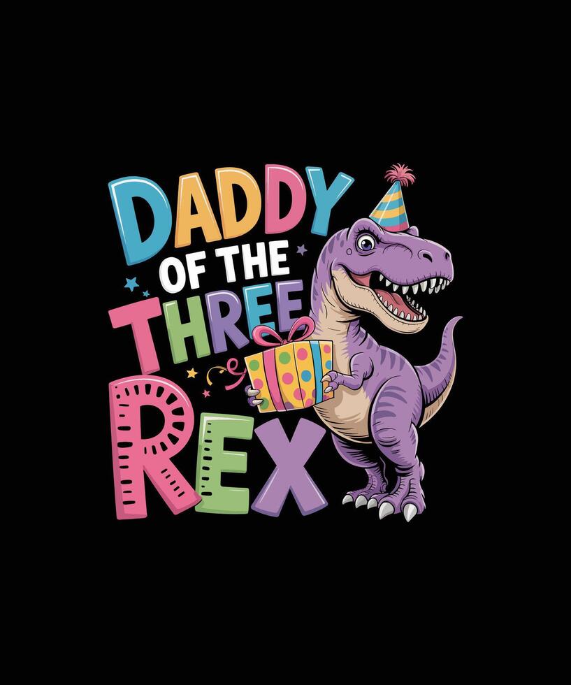 Dinosaur birthday design for dads vector