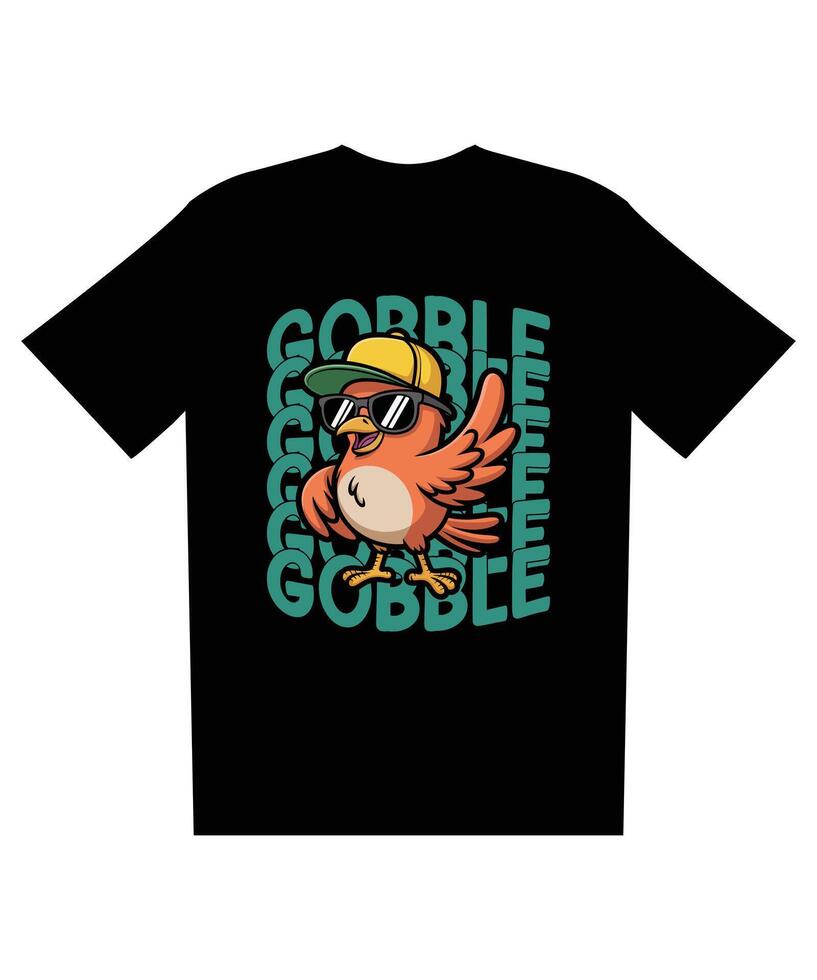 Cool bird t-shirt design with glasses vector