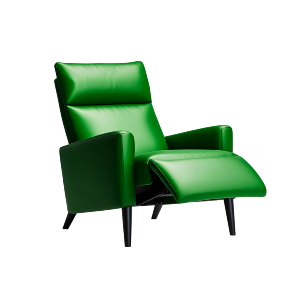 Modern Green Lounge Chair with Reclining Feature for Home and Office Spaces png
