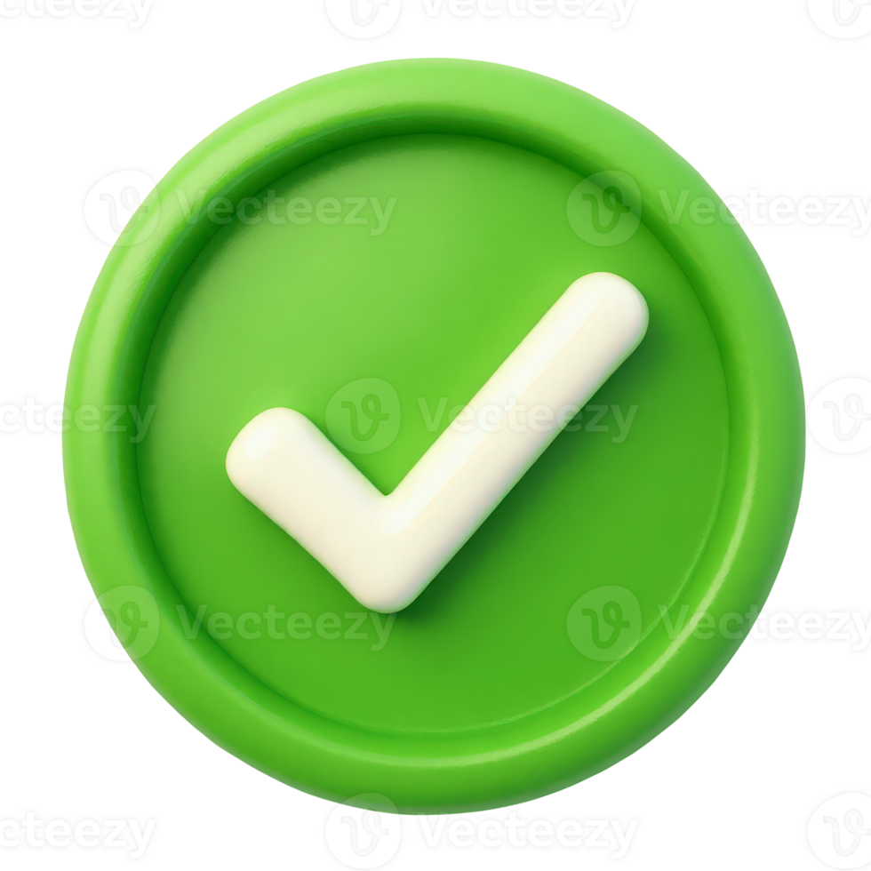 Glossy Green Check Mark Button png