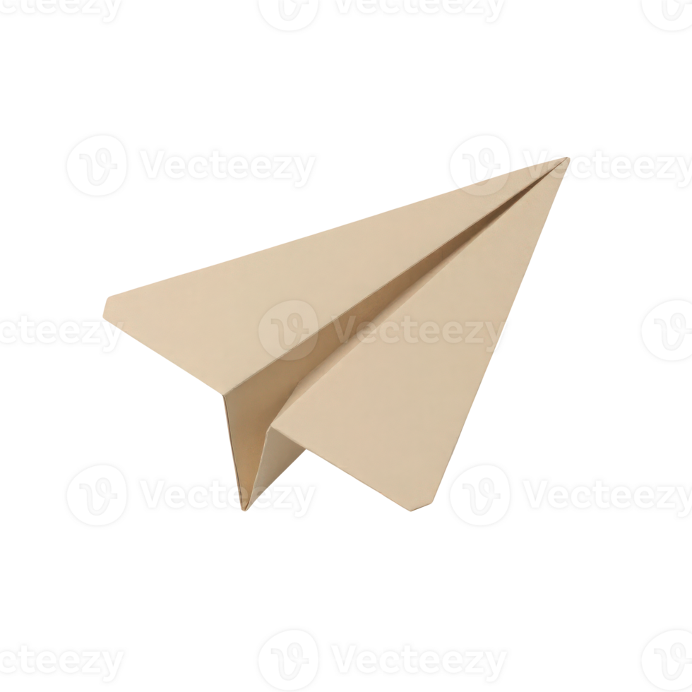 Classic Brown Paper Airplane Isolated png