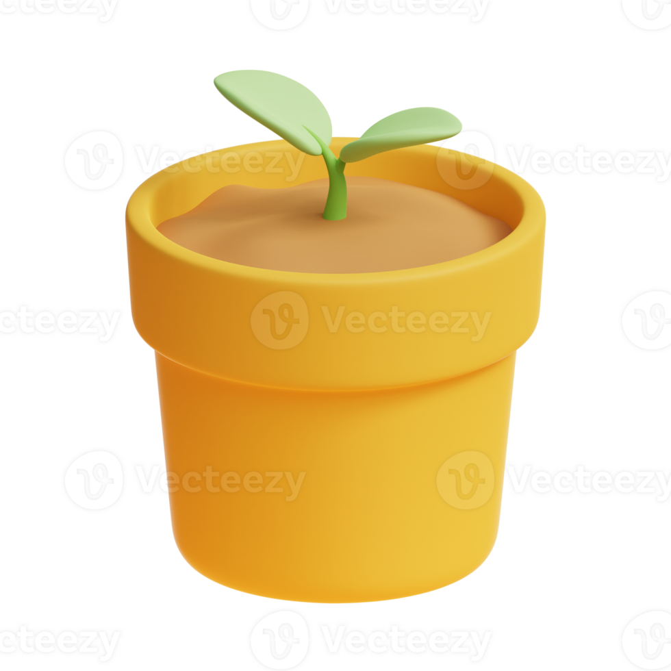 3d sprout gardening icon png