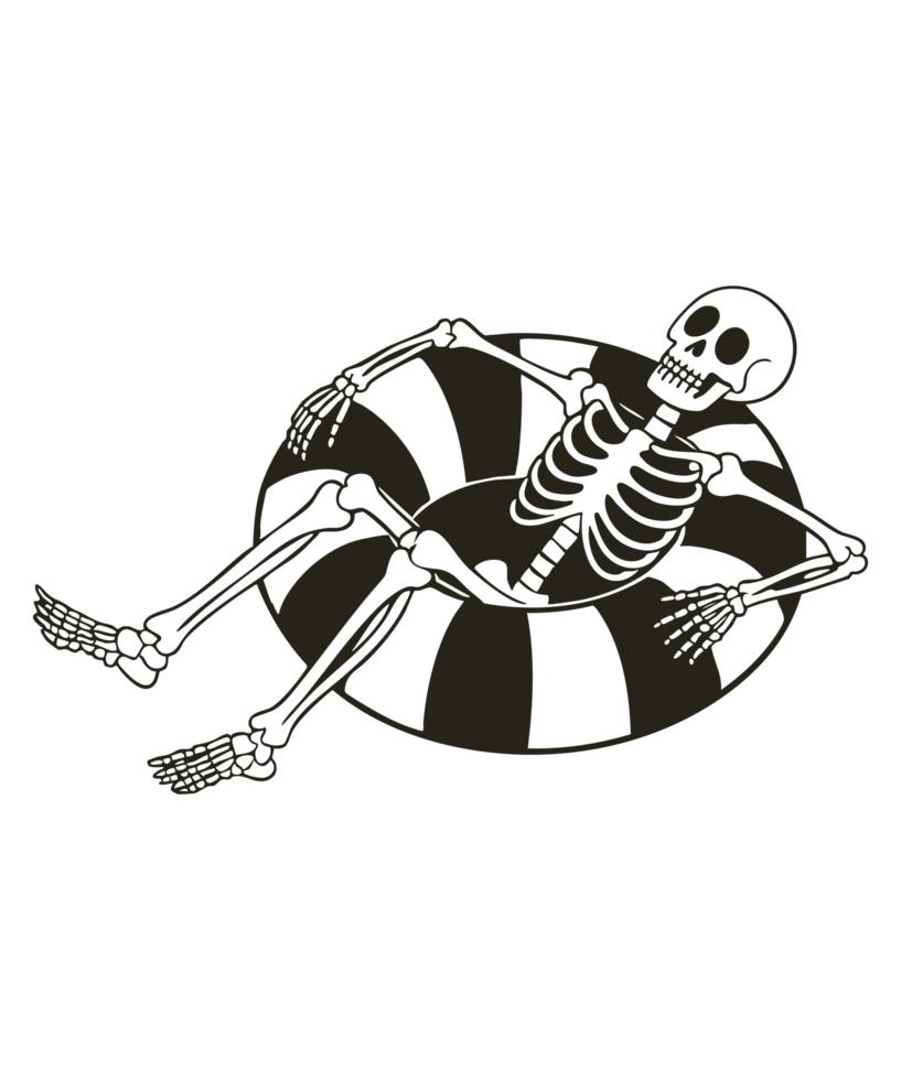 Skeleton Floaty Summer Pool Chill Design png