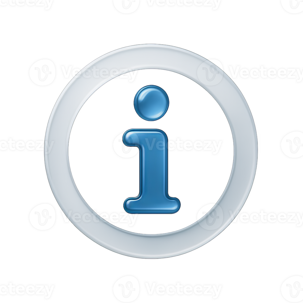Glossy Blue Information 'i' Icon in a Glassmorphism Frame png
