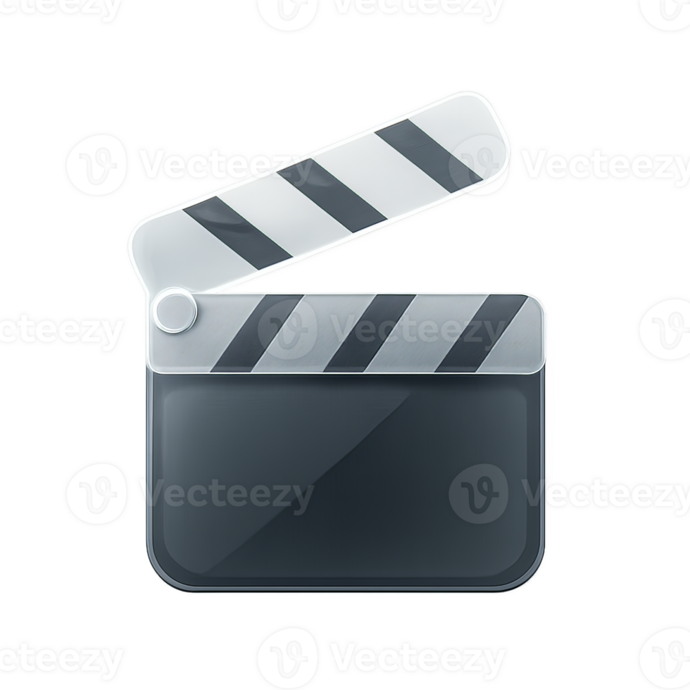Realistic 3D Director's Clapperboard with Hinge Detail png