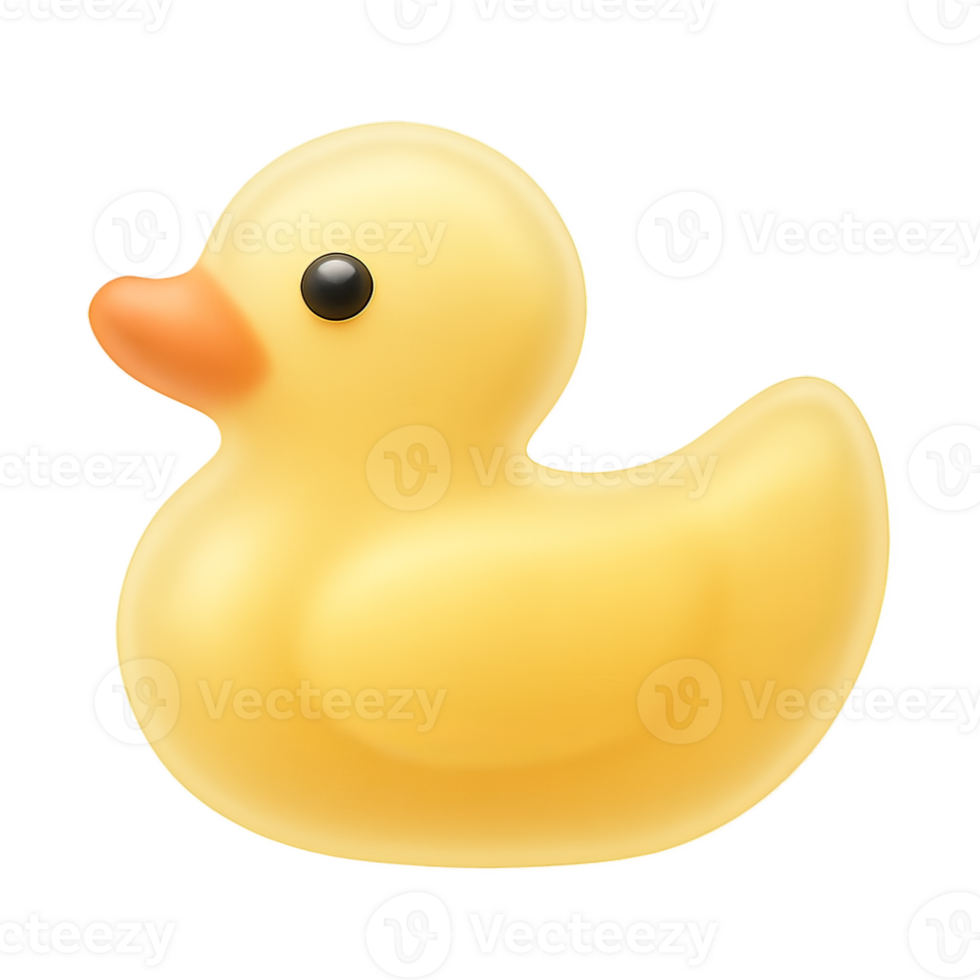 3D Yellow Rubber Duck Icon in Profile View png