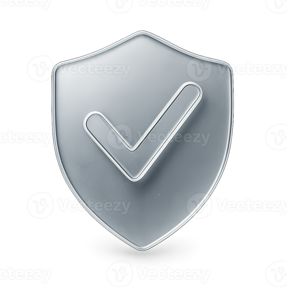 Glass Shield Icon with Checkmark for Security png