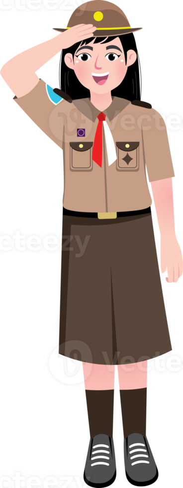 Scout Student Saluting in Ceremony png