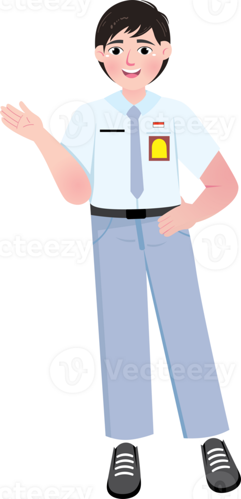 Focused High School Boy Explaining Lesson in Front of Class png