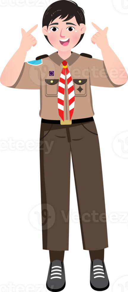 Scout Boy Finding Creative Solution at School png